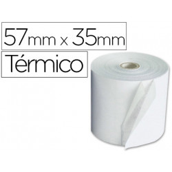 ROLLO SUMADORA TERMICO Q-CONNECT 57 MM ANCHO X 35 MM DIAMETRO PARA TPV SIN BISFENOLA