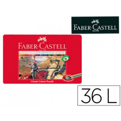 LAPICES DE COLORES FABER CASTELL CAJA METALICA DE 36 COLORES SURTIDOS