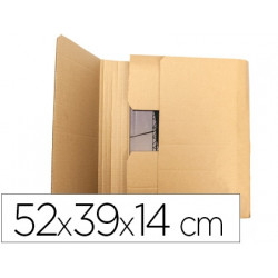 CAJA PARA EMBALAR LIBROS Q-CONNECT CARTON RECICLADO CANAL SIMPLE 3 MM COLOR KRAFT 520X390X140 MM