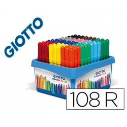 ROTULADOR GIOTTO TURBO MAXI SCHOOL PACK DE 108 UNIDADES 12 COLORES X 9 UNIDADES