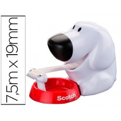 PORTARROLLO SOBREMESA SCOTCH DOGGY 8,9 MT X 19 MM INCLUYE ROLLO DE CINTA ADHESIVA MAGIC