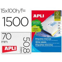 ETIQUETA ADHESIVA APLI 1295 TAMAÑO 70X50,8 MM FOTOCOPIADORA LASER INK-JET CAJA CON 100 HOJAS DIN A4