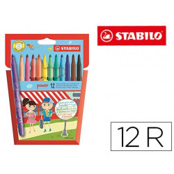 ROTULADOR STABILO POWER CAJA DE 12 UNIDADES COLORES SURTIDOS