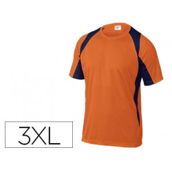 CAMISETA DELTAPLUS POLIESTER MANGA CORTA CUELLO REDONDO TRATAMIENTO SECADO RAPIDO COLOR NARANJA-MARI