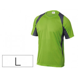 CAMISETA DELTAPLUS POLIESTER MANGA CORTA CUELLO REDONDO TRATAMIENTO SECADO RAPIDO COLOR VERDE-GRIS T