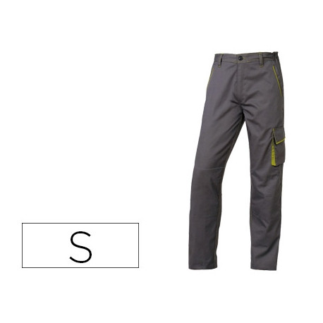 PANTALON DE TRABAJO DELTAPLUS CINTURA AJUSTABLE 5 BOLSILLOS COLOR GRIS VERDE TALLA S