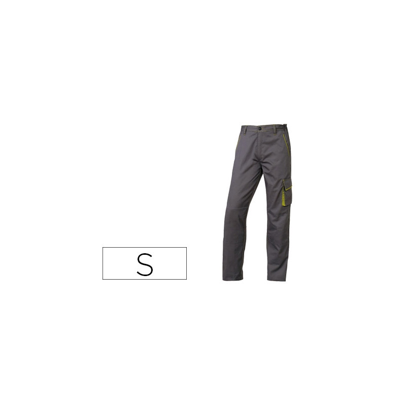 PANTALON DE TRABAJO DELTAPLUS CINTURA AJUSTABLE 5 BOLSILLOS COLOR GRIS VERDE TALLA S