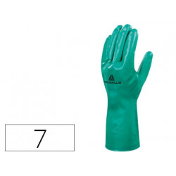 GUANTES DELTAPLUS TRATADO EN NITRILO FLOCADO DE ALGODON ESPECIAL PARA TRABAJOS CON LIQUIDOS QUIMICOS