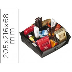 BANDEJA ORGANIZADORA CEP CON 9 COMPARTIMENTOS POLIESTIRENO COLOR NEGRO ESPECIAL PARA SNACKS 205X216X