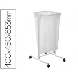 SOPORTE CEP PARA BOLSAS DE BASURA DE 110 LITROS EN PLASTICO Y ACERO CON RUEDAS 400X450X853 MM