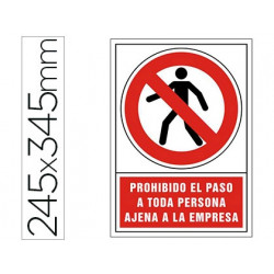 PICTOGRAMA SYSSA SEÑAL DE PROHIBICION PROHIBIDO EL PASO A TODA PERSONA AJENA A LA EMPRESA EN PVC 245