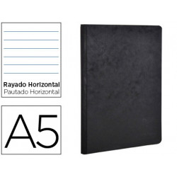 LIBRETA AGE-BAG TAPA CARTULINA LOMO COSIDO RAYADO HORIZONTAL 96 HOJAS COLOR NEGRO 148X210 MM