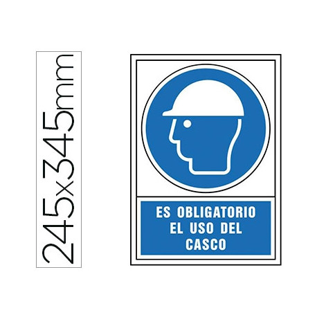 PICTOGRAMA SYSSA SEÑAL DE OBLIGACION ES OBLIGATORIO EL USO DE CASCO EN PVC 245X345 MM