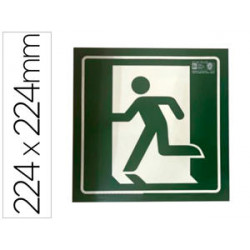 PICTOGRAMA SYSSA SEÑAL DE SALIDA DE EMERGENCIA IZQUIERDA EN PVC FOTOLUMINISCENTE 210X210 MM