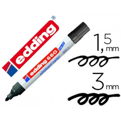 ROTULADOR EDDING PARA PIZARRA BLANCA 660 COLOR NEGRO PUNTA REDONDA 1,5-3 MM RECARGABLE