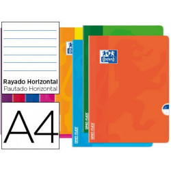 LIBRETA ESCOLAR OXFORD OPENFLEX TAPA FLEXIBLE OPTIK PAPER 48 HOJAS DIN A4 RAYADO HORIZONTAL COLORES 