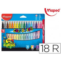 ROTULADOR MAPED COLOR PEPS JUNGLE CAJA DE 18 UNIDADES