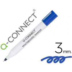 ROTULADOR Q-CONNECT PIZARRA BLANCA COLOR AZUL PUNTA REDONDA 3 MM