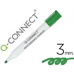 ROTULADOR Q-CONNECT PIZARRA BLANCA COLOR VERDE PUNTA REDONDA 3 MM