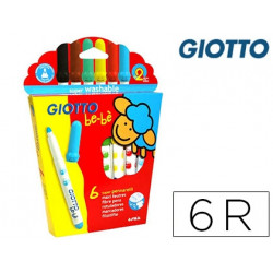 ROTULADOR GIOTTO SUPER BEBE CAJA DE 6 COLORES SURTIDOS