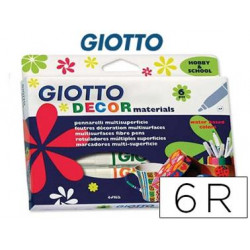 ROTULADOR GIOTTO DECOR MATERIALS CAJA DE 6 COLORES SURTIDOS