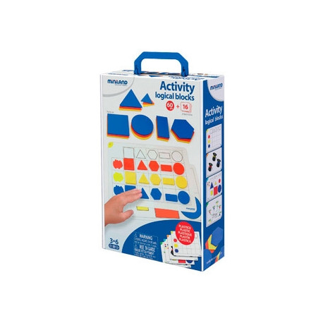 JUEGO MINILAND ACTIVITY LOGICAL BLOCKS 60 BLOQUES + 16 ACTIVIDADES