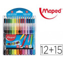 PACK COMBO MAPED COLOR PEPS 12 ROTULADORES + 15 LAPICES DE COLORES