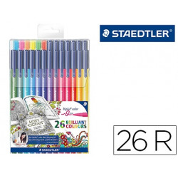 ROTULADORES STAEDTLER TRIPLUS COLOR EDICION JOHANNA BASFORD ESTUCHE PLASTICO DE 26 UNIDADES COLORES 