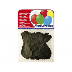 GLOBO 100% LATEX BIODEGRADABLE PASTEL NEGRO BOLSA DE 20 UNIDADES