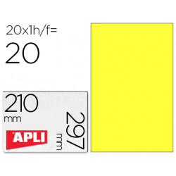 ETIQUETA ADHESIVA APLI 02878 TAMAÐO 210X297 MM PARA LASER FOTOCOPIADORA INK-JET CAJA CON 20 HOJAS DI