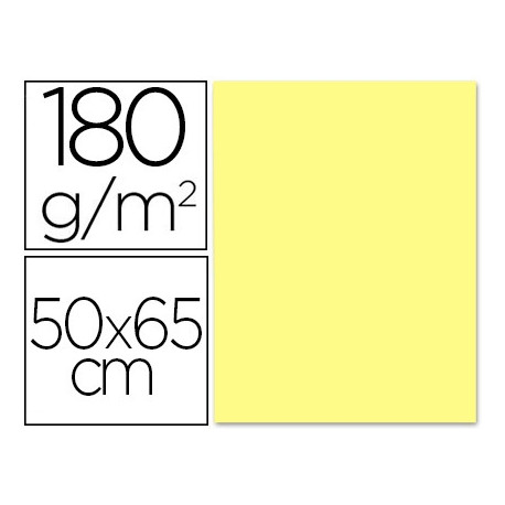 CARTULINA LIDERPAPEL 50X65 CM 180 GR AMARILLO MEDIO UNIDAD