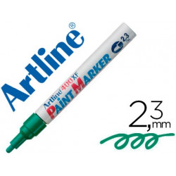 ROTULADOR ARTLINE MARCADOR PERMANENTE EK-400 XF VERDE -PUNTA REDONDA 2.3 MM -METAL CAUCHO Y PLASTICO