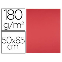 CARTULINA LIDERPAPEL 50X65 CM 180G/M2 ROJO PAQUETE DE 25 HOJAS