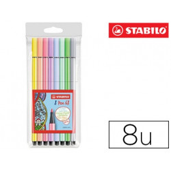 ROTULADOR STABILO ACUARELABLE PEN 68 ESTUCHE DE 8 COLORES SURTIDOS PASTEL