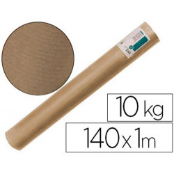 PAPEL KRAFT VERJURADO LIDERPAPEL MARRON ANCHO 1 MT LOMGITUD 140 MT GRAMAJE 70 GR PESO 10 KG