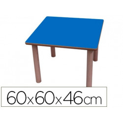 MESA MADERA MOBETUC T1 CUADRADA CON TAPA LAMINADA HAYA 60X60 CM