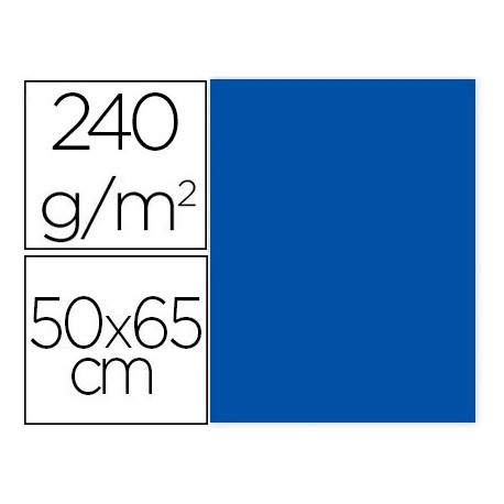 CARTULINA LIDERPAPEL 50X65 CM 240G/M2 AZUL PAQUETE DE 25 HOJAS