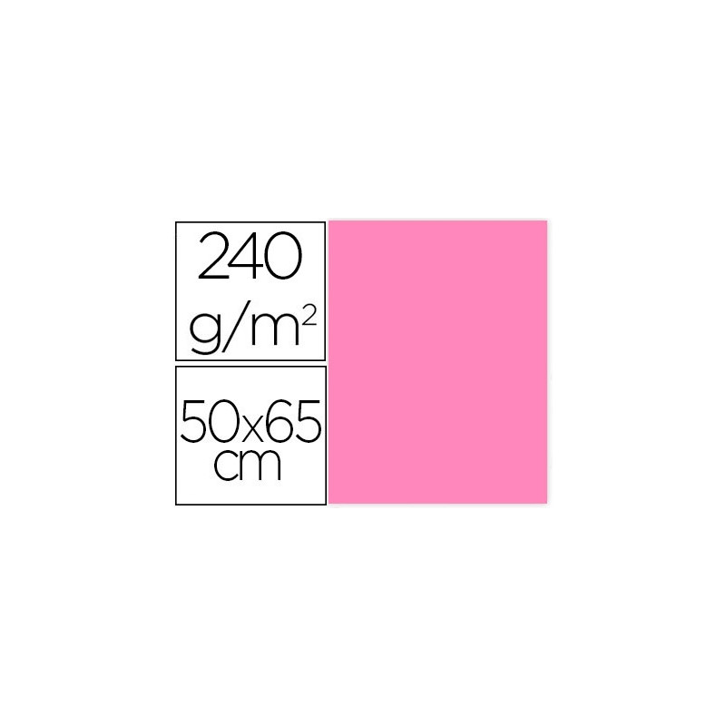 CARTULINA LIDERPAPEL 50X65 CM 240G/M2 ROSA PAQUETE DE 25 HOJAS