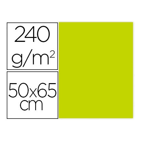 CARTULINA LIDERPAPEL 50X65 CM 240G/M2 VERDE HIERBA PAQUETE DE 25 HOJAS