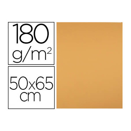 CARTULINA LIDERPAPEL 50X65 CM 180 GR AVELLANA PAQUETE DE 25 HOJAS