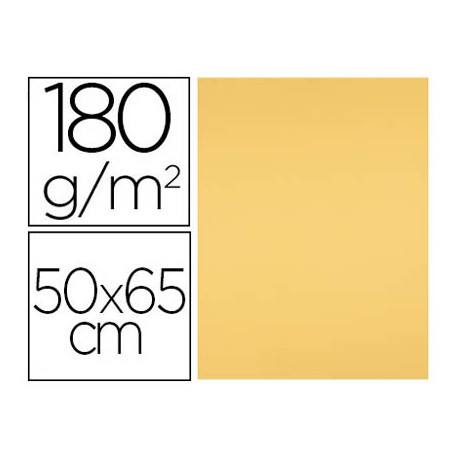 CARTULINA LIDERPAPEL 50X65 CM 180 GR ORO PAQUETE DE 25 HOJAS