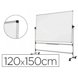 PIZARRA BLANCA BI-OFFICE BLANCA DE ACERO VITRIFRICADO VOLTEABLE DOBLE CARA 120X150 CM