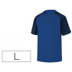 CAMISETA DE ALGODON DELTAPLUS COLOR AZUL/NEGRO TALLA L