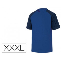 CAMISETA DE ALGODON DELTAPLUS COLOR AZUL/NEGRO TALLA 3XL