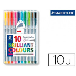 ROTULADOR STAEDTLER TRIPLUS BROADLINER 338 ESTUCHE PLASTICO DE 10 UNIDADES COLORES SURTIDOS