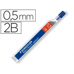 MINAS STAEDTLER MARS MICRO GRAFITO 0,5 MM 2B TUBO CON 12 UNIDADES