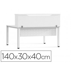 MOSTRADOR DE ALTILLO ROCADA VALIDO PARA MESAS WORK METAL EXECUTIVE 140X30X40 CM ACABADO AW04 BLANCO/