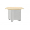 MESA DE REUNION ROCADA MEETING 3006AB04 ESTRUCTURA MADERA GRIS ALUMINIO EN ASPAS TABLERO MADERA BLAN