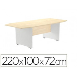 MESA DE REUNION ROCADA MEETING 3003AB01 ESTRUCTURA MADERA GRIS ALUMINIO TABLERO MADERA HAYA 220X100X