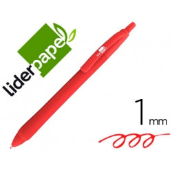 BOLIGRAFO LIDERPAPEL GUMMY TOUCH RETRACTIL 1 MM TINTA ROJA